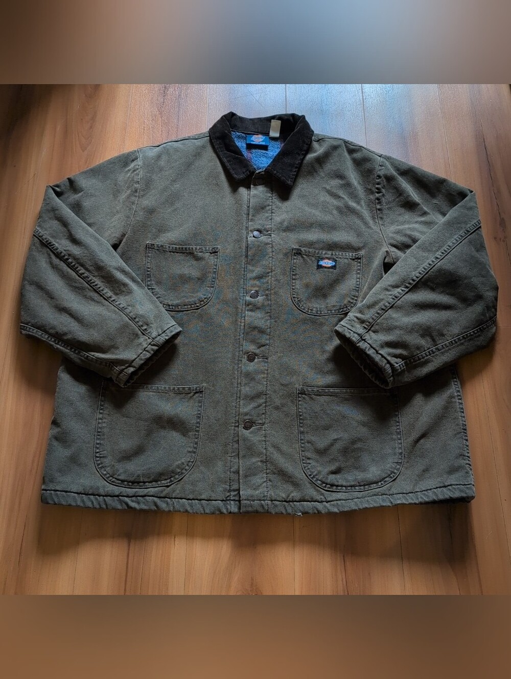 Vtg Dickies Jacket Mens XXL Canvas Blanket Lined Chore Work Coat Corduroy Collar